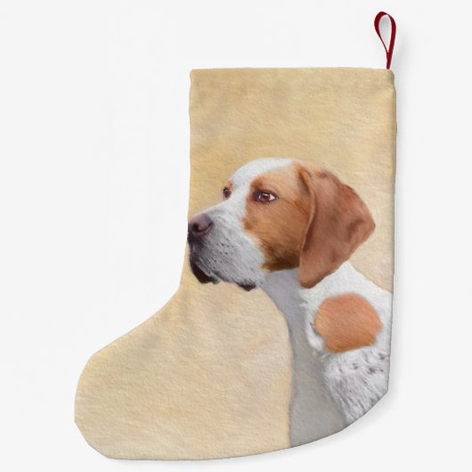 Zeigermalerei - Niedliche Originalkunst des Hundes Kleiner Weihnachtsstrumpf (Rückseite)