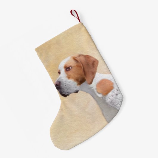 Zeigermalerei - Niedliche Originalkunst des Hundes Kleiner Weihnachtsstrumpf (Rückseite (Hängend))