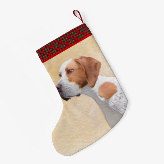 Zeigermalerei - Niedliche Originalkunst des Hundes Kleiner Weihnachtsstrumpf (Rückseite (Hängend))