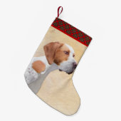 Zeigermalerei - Niedliche Originalkunst des Hundes Kleiner Weihnachtsstrumpf (Vorderansicht (hängend))