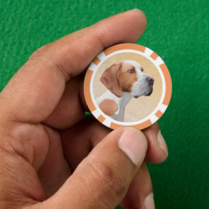 Zeigermalerei - Niedliche Originalkunst des Hundes Pokerchips