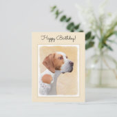 Zeigermalerei - Niedliche Originalkunst des Hundes Postkarte (Stehend Vorderseite)