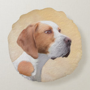 Zeigermalerei - Niedliche Originalkunst des Hundes Rundes Kissen
