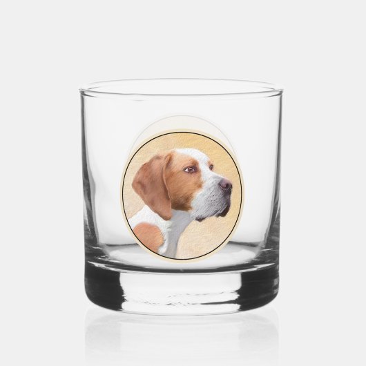 Zeigermalerei - Niedliche Originalkunst des Hundes Whiskyglas (Rückseite)