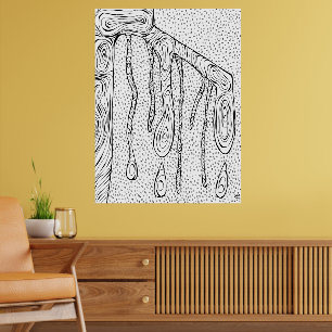 Zeile "BaumDrops" Zeichne Abstrakte Sketch-Printwe Poster