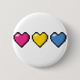 Zeile mit drei Pansexual Pride Flag Pixel Herz Button