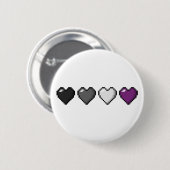 Zeile mit vier Pixel-Herzstücken für den asexuelle Button (Vorne & Hinten)