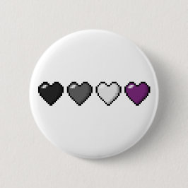 Zeile mit vier Pixel-Herzstücken für den asexuelle Button