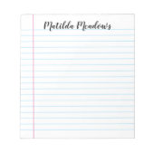 Zeile Personalisiert Notizblock (Vorderseite)