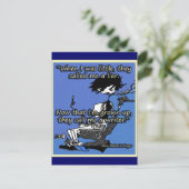 Zeile "Schriftsteller & Lügner" von Claire Postkarte (Stehend Vorderseite)