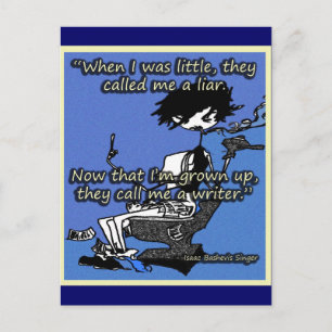 Zeile "Schriftsteller & Lügner" von Claire Postkarte