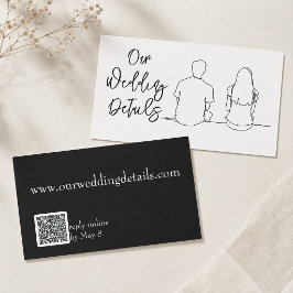 Zeile Zeichnend Couple UAWG Wedding Budget QR Code Visitenkarte