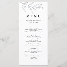 Zeile Zeichnend Menü Sketch Foliage Leaf Menükarte