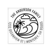 Zeile Zeichnend Rücksendeadresse der Tropenwelle Gummistempel (Prägung)