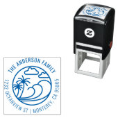 Zeile Zeichnend Rücksendeadresse der Tropenwelle Permastempel (Beispiel)