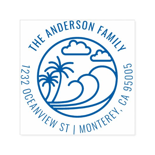 Zeile Zeichnend Rücksendeadresse der Tropenwelle Permastempel (Design)