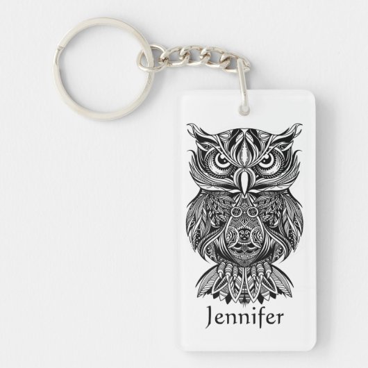 Zeile Zeichnend Vogelgrafik Schlüsselanhänger (Vorderseite)