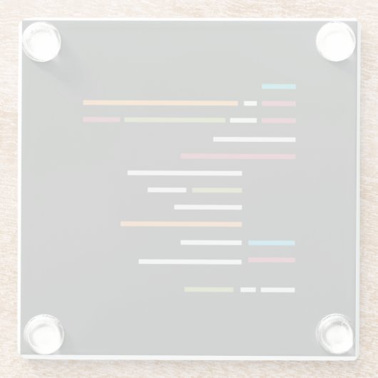 Zeilen von Code im dunklen Modus für die Programmi Glasuntersetzer (Rückseite)