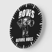 Zeilen vor den Haues - Funny Barbell Row Workout Große Wanduhr (Winkel)