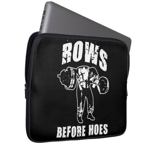 Zeilen vor den Haues - Funny Barbell Row Workout Laptopschutzhülle (Vorne Rechts)