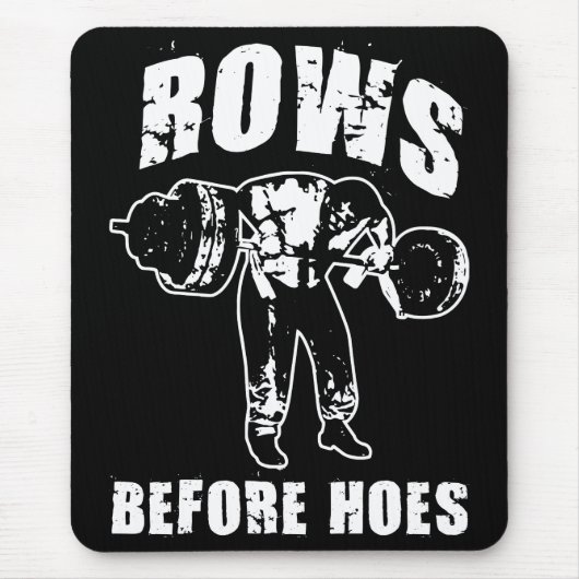 Zeilen vor den Haues - Funny Barbell Row Workout Mousepad (Vorne)
