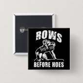 Zeilen vor Hoes - Funny Dumbell Row Workout Button (Vorne & Hinten)