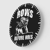 Zeilen vor Hoes - Funny Dumbell Row Workout Große Wanduhr (Winkel)