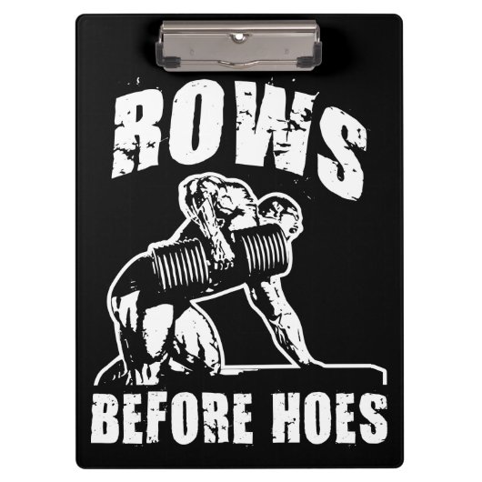 Zeilen vor Hoes - Funny Dumbell Row Workout Klemmbrett (Vorderseite)