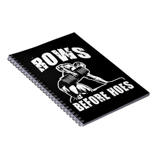 Zeilen vor Hoes - Funny Dumbell Row Workout Notizblock (Rechte Seite)