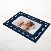 Zeilendreieck-Muster-Foto-Geburtsankündigung Folieneinladung (Gedreht)