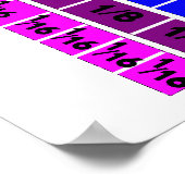 Zeilenlängen für die Bruchzahl Regenbogenfarben Poster (Ecke)