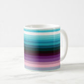 Zeilenmuster Blau Schwarz Lila Kaffeetasse (VorderseiteRechts)
