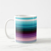 Zeilenmuster Blau Schwarz Lila Kaffeetasse (Links)