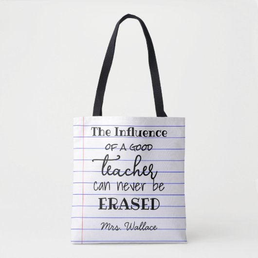 Zeilenpapier-Effekt beeinflusst Lehrertasche Tasche (Vorderseite)