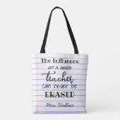 Zeilenpapier-Effekt beeinflusst Lehrertasche Tasche (Rückseite)