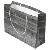 Zeit-Abgenutzte (verwitterte) hölzerne Wand Große Geschenktüte (Rückseite Schrägansicht)
