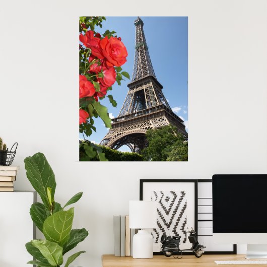 Zeit am Eiffelturm Poster (Heimbüro)