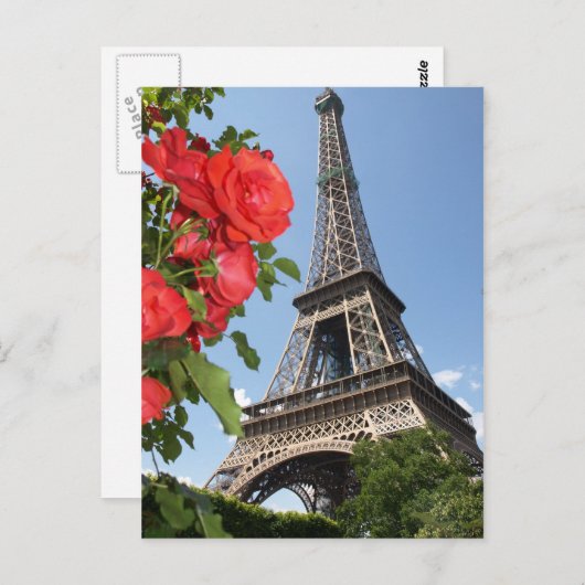 Zeit am Eiffelturm Postkarte (Vorne/Hinten)