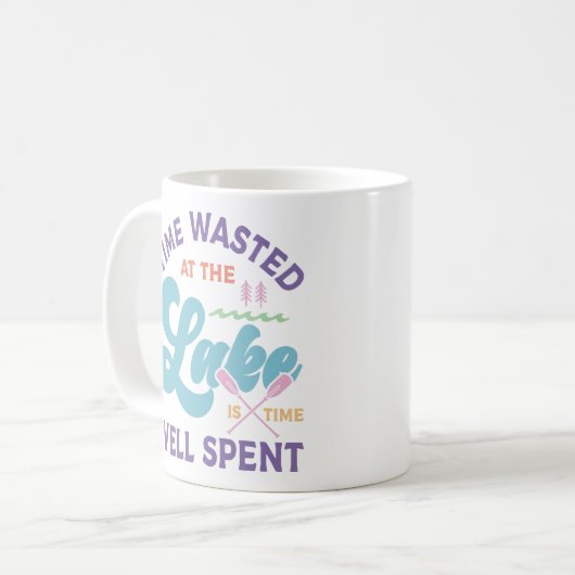 Zeit am See ist gut verbringen Kaffeetasse (Vorderseite Links)
