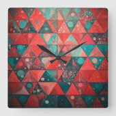 Zeit auf dem Roten Planeten Quadratische Wanduhr (Vorderseite)