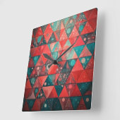 Zeit auf dem Roten Planeten Quadratische Wanduhr (Winkel)