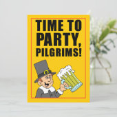 Zeit bis Party Pilger-Erntedank Einladung (Stehend Vorderseite)