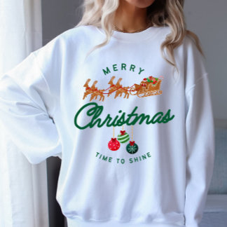 Zeit bis Shine Frohe Weihnachten Sweatshirt