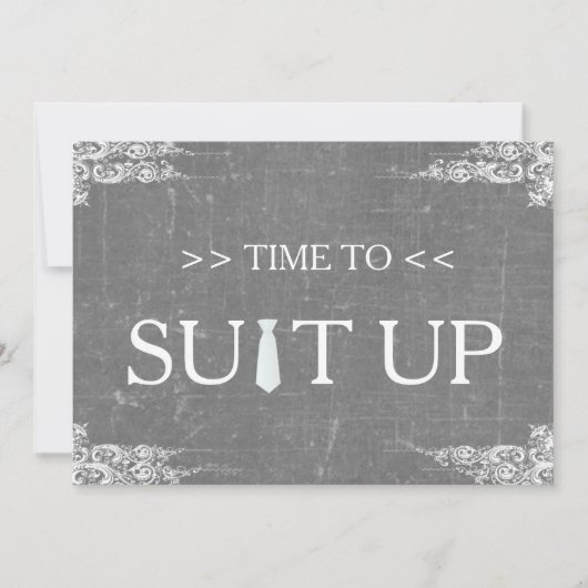 Zeit bis Suitup Blackboard Chalk Board Swirt Einladung (Vorderseite)