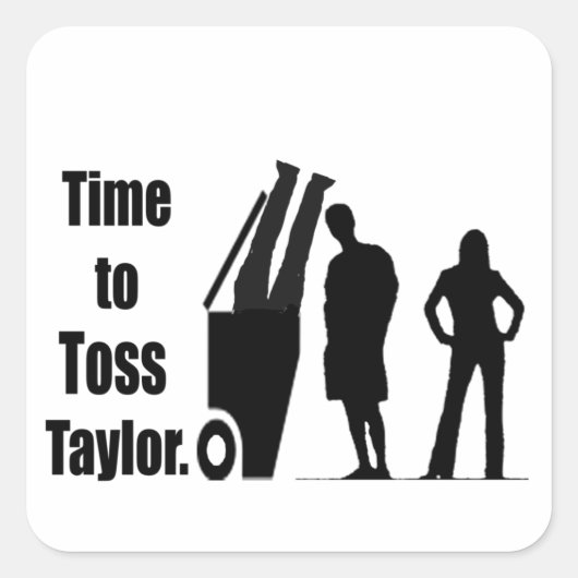 Zeit bis Toss Taylor Quadratischer Aufkleber (Vorderseite)