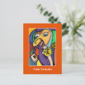 Zeit bis zum Brennen auf orangefarbenen - Zeitpunk Postkarte (Stehend Vorderseite)