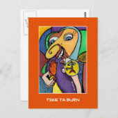 Zeit bis zum Brennen auf orangefarbenen - Zeitpunk Postkarte (Vorne/Hinten)