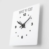 Zeit bis zum Essen der Wall-Uhr durch Warrior_Ware Quadratische Wanduhr (Winkel)