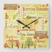 Zeit bis zum Fall Quadratische Wanduhr (Vorderseite)