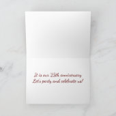 **ZEIT BIS ZUM FEIERN "UNSERE 25." JAHRESKARTE** KARTE (Innenseite)